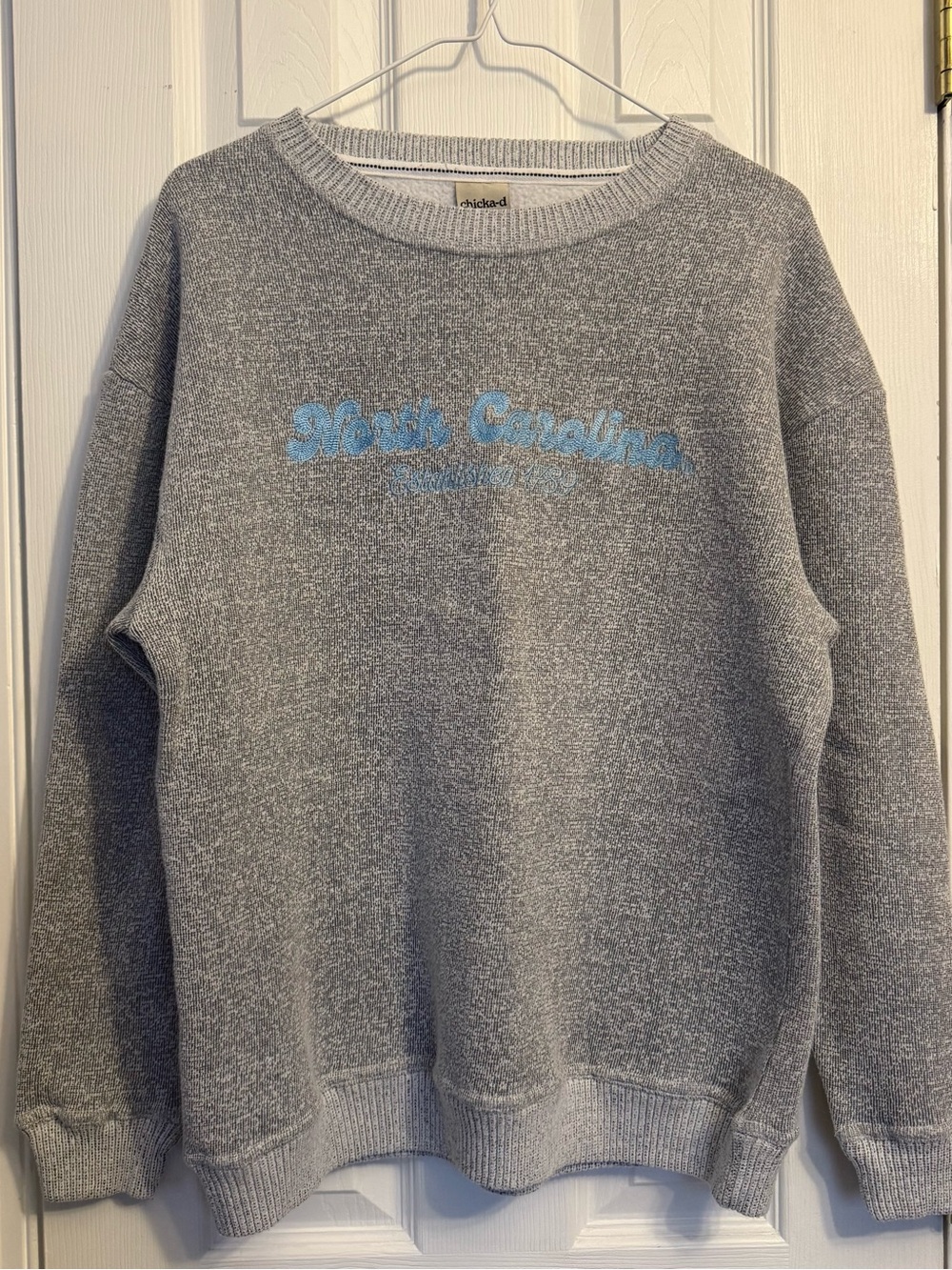 Chickadee Gray 'North Carolina' Crewneck Sweater